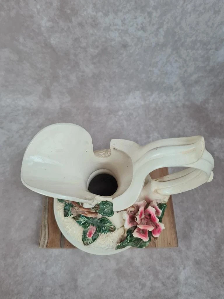 Vintage decoratief fonteinbakje 🌿 Barokke bloemenkeramiek – photo 7
